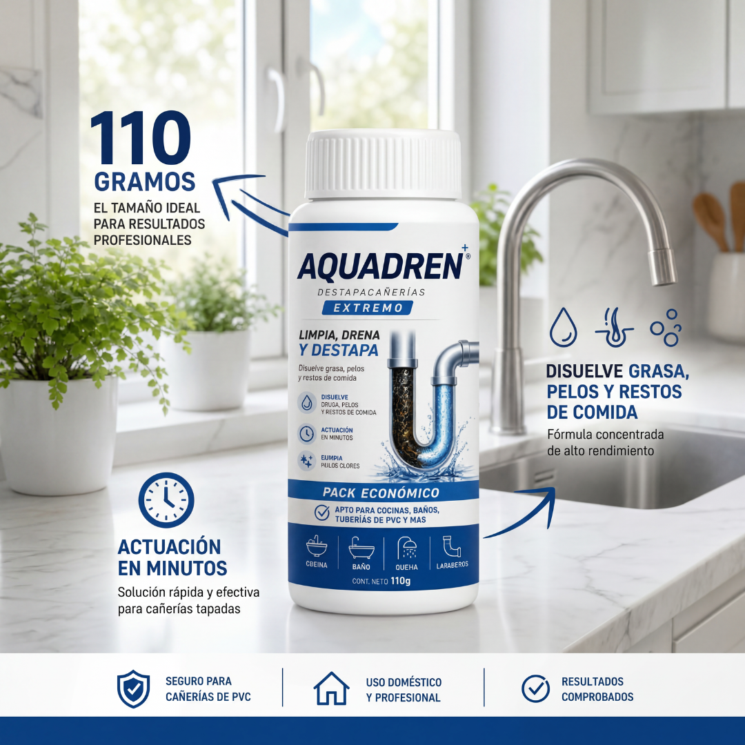 Aquadren Destapacañerías - Eliminá Obstrucciones en Minutos