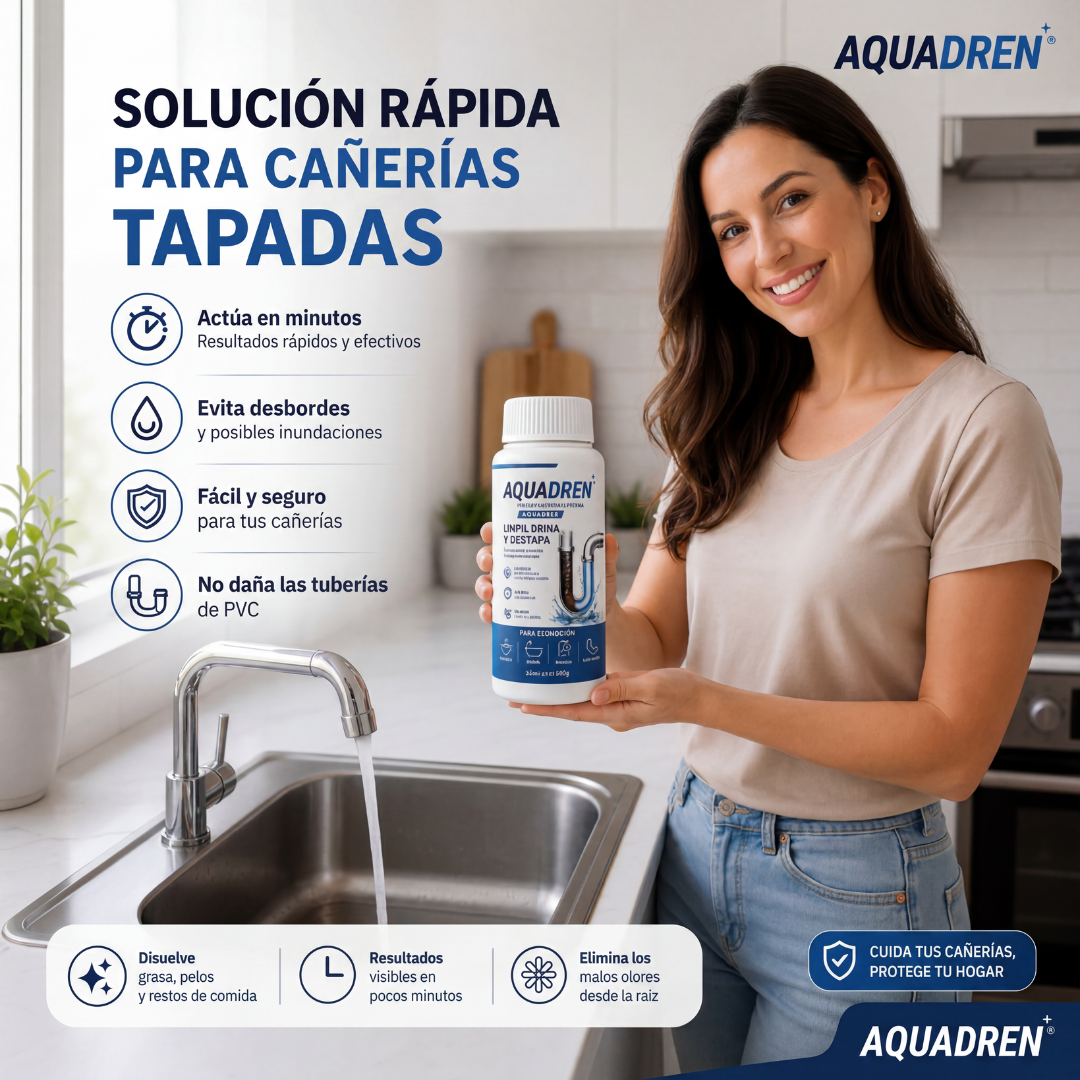 Aquadren Destapacañerías - Eliminá Obstrucciones en Minutos