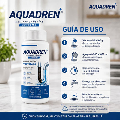 Aquadren Destapacaños -Eliminá Obstrucciones en Minutos